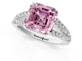 White gold Fancy Pink Asscher  Cut Split Shank Pave Diamond Engagement Ring with Four-Prong Setting_1