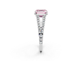 White gold Fancy Pink Asscher  Cut Split Shank Pave Diamond Engagement Ring with Four-Prong Setting_2