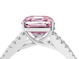White gold Fancy Pink Asscher  Cut Split Shank Pave Diamond Engagement Ring with Four-Prong Setting_4