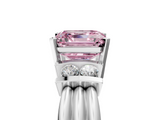 White gold Fancy Pink Asscher  Cut Three-Stone Channel Set Ring with Bar Prongs_5