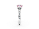 White gold Fancy Pink Asscher  Cut Three-Stone Diamond Pave Band with Prong Setting_53