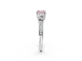 White gold Fancy Pink Asscher Cut Three-Stone Diamond Ring with Pavé Band and Four-Prong Setting_32