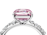 White gold Fancy Pink Asscher  Diamond Cluster Prong-Set Solitaire Ring_4