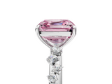 White gold Fancy Pink Asscher  Diamond Cluster Prong-Set Solitaire Ring_5