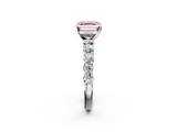 White gold Fancy Pink Asscher  Diamond Pavé Band Solitaire with Four-Prong Setting_39
