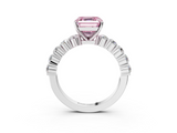White gold Fancy Pink Asscher  Diamond Pavé Band Solitaire with Four-Prong Setting_40
