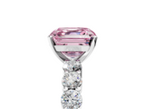 White gold Fancy Pink Asscher  Diamond Pavé Band Solitaire with Four-Prong Setting_42