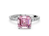 White gold Fancy Pink Asscher  Diamond Pavé Band with Six-Prong Setting_15