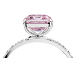 White gold Fancy Pink Asscher  Diamond Pavé Band with Six-Prong Setting_19