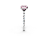 White gold Fancy Pink Asscher  Diamond Prong Set Engagement Ring with Pave Band_19