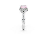 White gold Fancy Pink Asscher  Diamond Solitaire Ring with Shared Prong Pavé Band_26