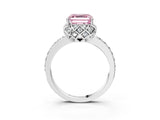 White gold Fancy Pink Asscher  Diamond Solitaire Ring with Shared Prong Pavé Band_32