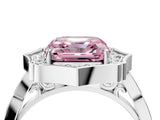 White gold Fancy Pink Asscher  Halo Diamond Engagement Ring with Milgrain Band and Four-Prong Setting_51