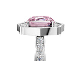 White gold Fancy Pink Asscher  Halo Diamond Engagement Ring with Milgrain Band and Four-Prong Setting_52