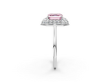 White gold Fancy Pink Asscher  Halo Diamond Engagement Ring with Solitaire Band and Four-Prong Setting_19