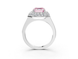 White gold Fancy Pink Asscher  Halo Diamond Engagement Ring with Solitaire Band and Four-Prong Setting_20