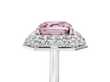 White gold Fancy Pink Asscher  Halo Diamond Engagement Ring with Solitaire Band and Four-Prong Setting_22