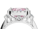 White gold Fancy Pink Asscher  Halo Diamond Engagement Ring with Split Shank and Four-Prong Setting_51