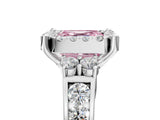 White gold Fancy Pink Asscher  Halo Diamond Engagement Ring with Split Shank and Four-Prong Setting_54