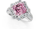 White gold Fancy Pink Asscher  Halo Diamond Engagement Ring with Split Shank and Prong Setting_47