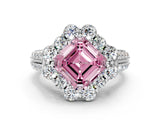 White gold Fancy Pink Asscher  Halo Diamond Engagement Ring with Split Shank and Prong Setting_47