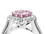 White gold Fancy Pink Asscher  Halo Diamond Engagement Ring with Split Shank and Prong Setting_50