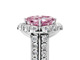 White gold Fancy Pink Asscher  Halo Diamond Engagement Ring with Split Shank and Prong Setting_51