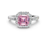 White gold Fancy Pink Asscher  Halo Diamond Pavé Solitaire Ring_57