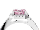 White gold Fancy Pink Asscher  Halo Diamond Pavé Solitaire Ring_61