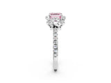 White gold Fancy Pink Asscher  Halo Diamond Pave Band Ring with Four-Prong Setting_17