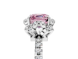 White gold Fancy Pink Asscher  Halo Diamond Pave Band Ring with Four-Prong Setting_20