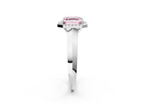 White gold Fancy Pink Asscher  Halo Diamond Ring with Cathedral Band and Four-Prong Setting_49
