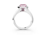 White gold Fancy Pink Asscher  Halo Diamond Ring with Cathedral Band and Four-Prong Setting_49