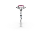 White gold Fancy Pink Asscher  Halo Diamond Ring with Pavé Band and Prong Setting_18