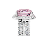 White gold Fancy Pink Asscher  Halo Diamond Split Shank Engagement Ring with Prong Setting_110