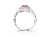 White gold Fancy Pink Asscher  Halo Milgrain Solitaire with Bezel Set Side Stones and Pave Band_34