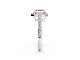 White gold Fancy Pink Asscher  Halo Pavé Diamond Engagement Ring with Bezel Setting_26