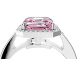 White gold Fancy Pink Asscher  Halo Pavé Diamond Engagement Ring with Bezel Setting_28