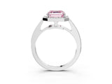 White gold Fancy Pink Asscher  Halo Pavé Diamond Engagement Ring with Bezel Setting_32