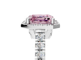 White gold Fancy Pink Asscher  Halo Pavé Diamond Engagement Ring with Four-Prong Setting_30