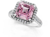 White gold Fancy Pink Asscher  Halo Pavé Diamond Engagement Ring with Four-Prong Setting_35