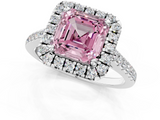 White gold Fancy Pink Asscher  Halo Pavé Diamond Engagement Ring with Four-Prong Setting_4