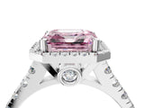 White gold Fancy Pink Asscher  Halo Pavé Diamond Engagement Ring with Four-Prong Setting_42