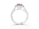 White gold Fancy Pink Asscher  Halo Pavé Diamond Engagement Ring with Four-Prong Setting_6