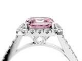 White gold Fancy Pink Asscher  Halo Pavé Diamond Engagement Ring with Four-Prong Setting_7