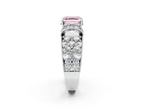 White gold Fancy Pink Asscher  Halo Pave Diamond Engagement Ring with Milgrain Detailing_47