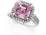 White gold Fancy Pink Asscher  Halo Pave Split Shank Prong Setting Ring_27