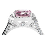 White gold Fancy Pink Asscher  Halo Pave Split Shank Prong Setting Ring_30