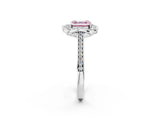 White gold Fancy Pink Asscher  Halo Round Diamond Pave Band with Four-Prong Setting_95