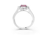 White gold Fancy Pink Asscher  Halo Round Diamond Pave Band with Four-Prong Setting_96